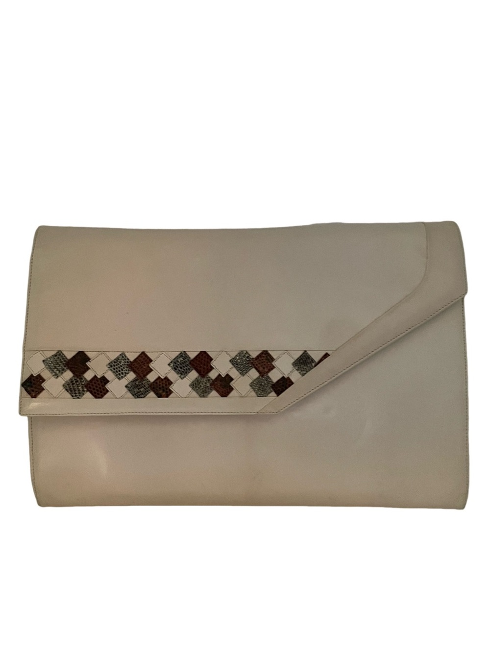 Bally Envelope Clutch Crosssbody Subtle Woven Accent